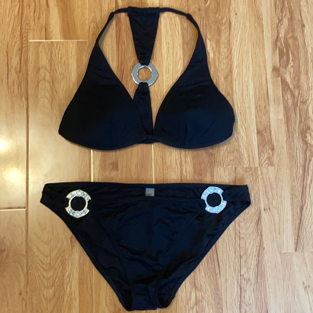 Victoria's Secret Black Bikini Rhinestone Accent